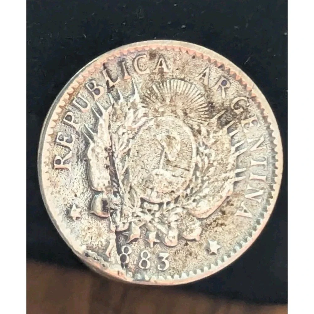 Pair Silver 1883 10 Centavos Cluff‎ Links - .900 Silver Coins